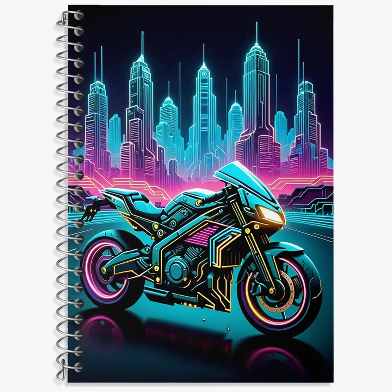 دفتر زبان 50 برگ خندالو مدل سه خط طرح موتور سیکلت کد N1658