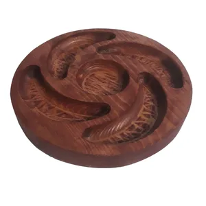 اردوخوری چوبی مدل گل آفتاب گردان کد C4