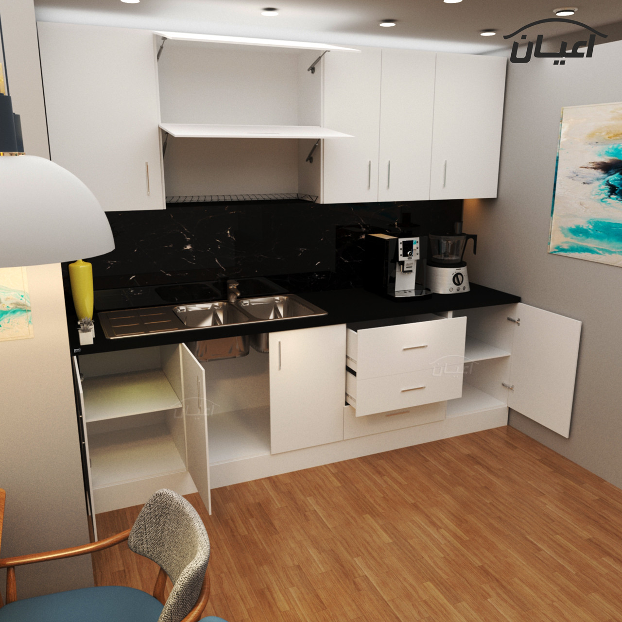 کابینت آشپزخانه اعیان مدل FH C12 مجموعه 8 عددی