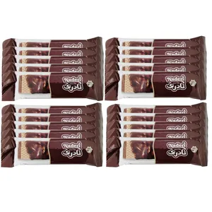 ویفر با کرم کاکائو و روکش کاکائویی نادری - 30 گرم بسته 20 عددی