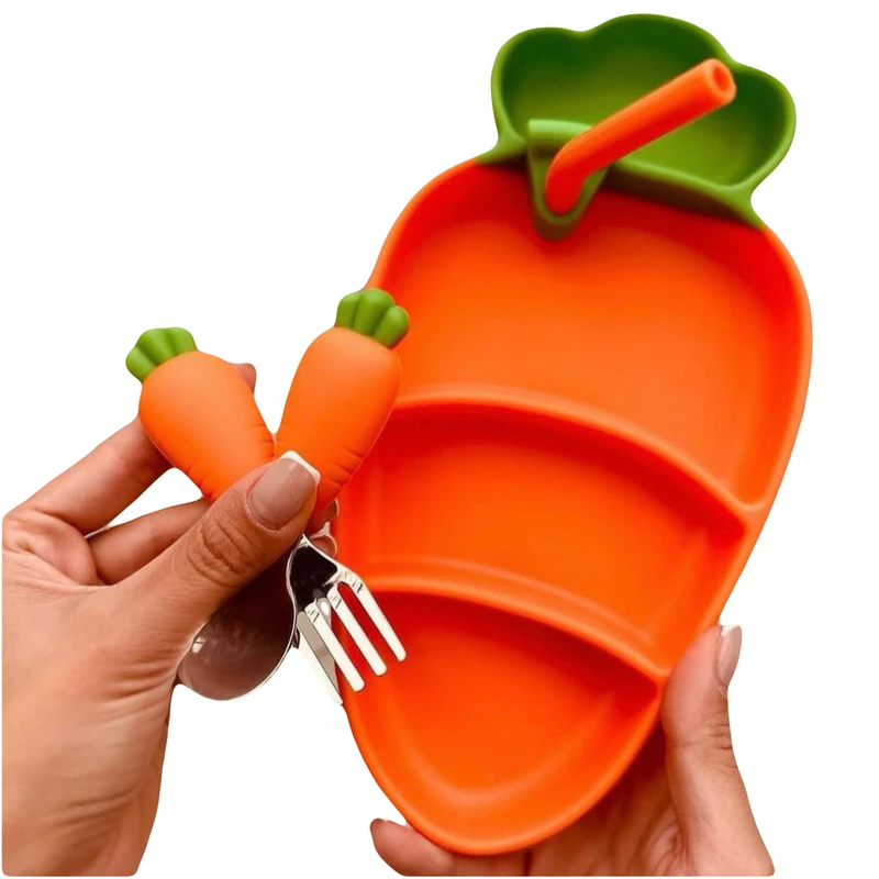 عکس شماره 5 : ست ظرف غذا کودک 4 تکه مدل هویج