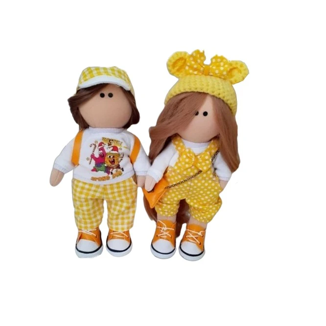 عروسک مدل دوقلو طرح دختر و پسر مجموعه 2 عددی