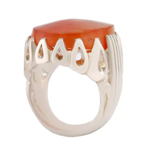 انگشتر نقره مردانه بازرگانی میلادی مدل رکاب دست ساز استاد سبحان قاسمی کد AM_2754