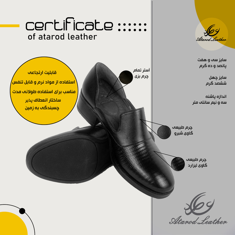 کفش زنانه چرم عطارد مدل چرم طبیعی کد SH184