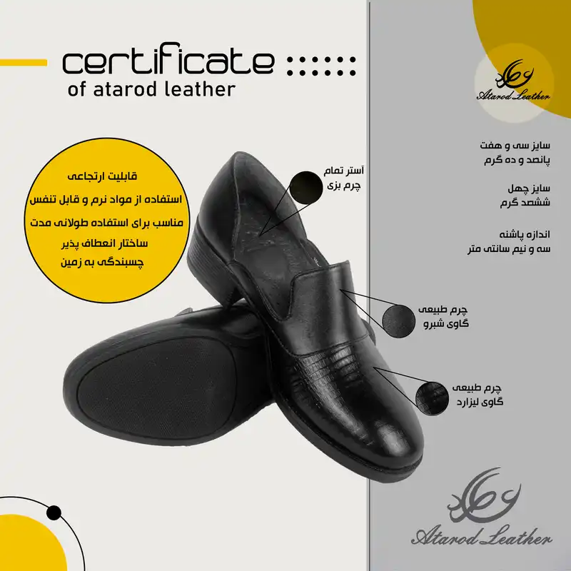 کفش زنانه چرم عطارد مدل چرم طبیعی کد SH184
