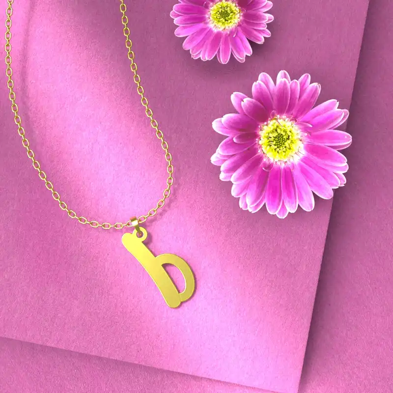 گردنبند طلا 18 عیار زنانه مدوپد مدل حرف B کد H3-1-1392