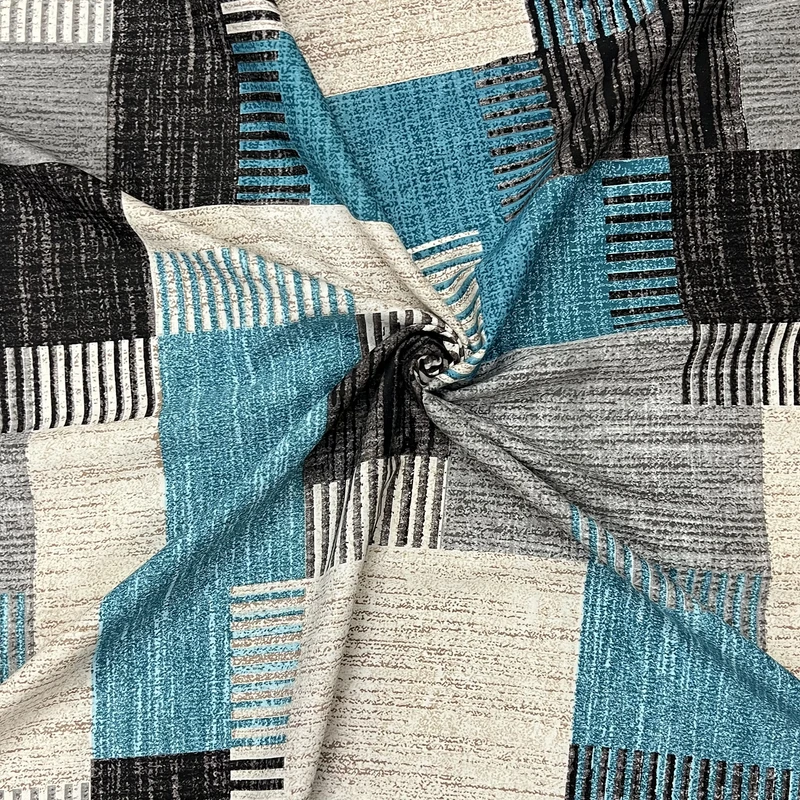 پارچه ملحفه عرض 2 متر مدل ویکتوریا طرح دیاکو کد 04 رنگ آبی