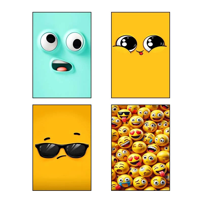 تابلو شاسي کارنيکا طرح ایموجی Emoji کد 88577 مجموعه 4 عددی