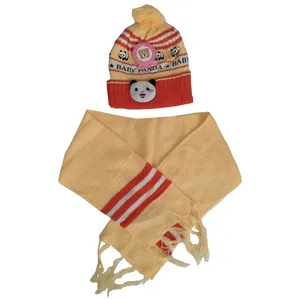 ست کلاه و شال گردن بافتنی بچگانه مدل 1005dga