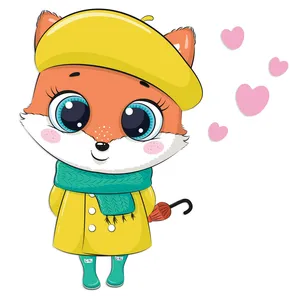 استیکر دیواری کودک جیک جیک مدل روباه کوچولو کد T31