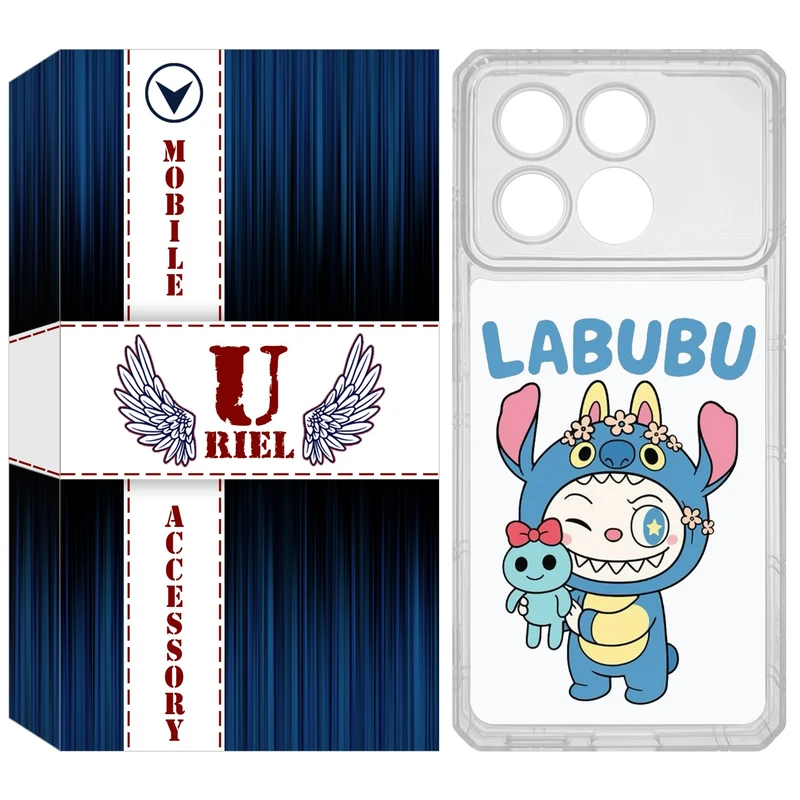 کاور یوریل مدل Clear کد 112 طرح لبوبو مناسب برای گوشی موبایل شیائومی Poco X6 Pro