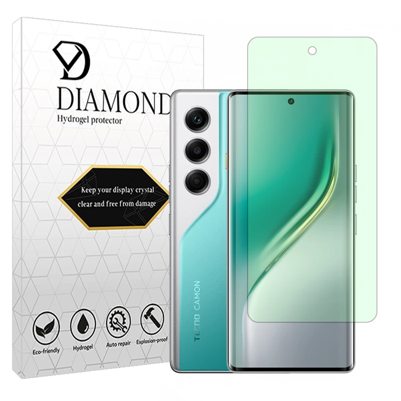 محافظ صفحه نمایش آنتی گرین دیاموند مدل هیدروژلی مناسب برای گوشی موبایل تکنو Camon 40 Pro 