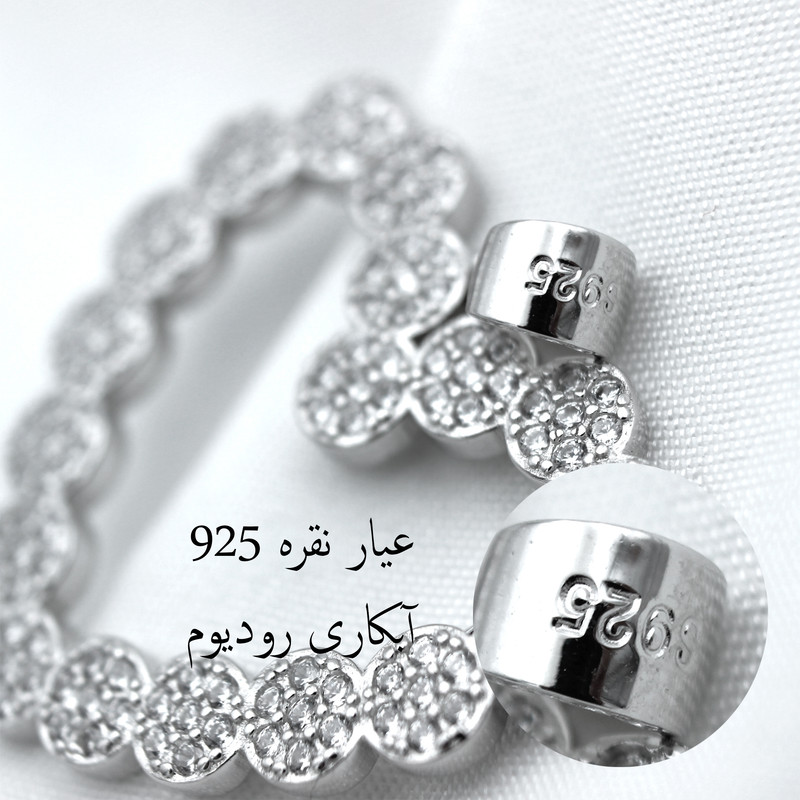 آویز گردنبند نقره زنانه مدل قلب نگینی کد SLP-22
