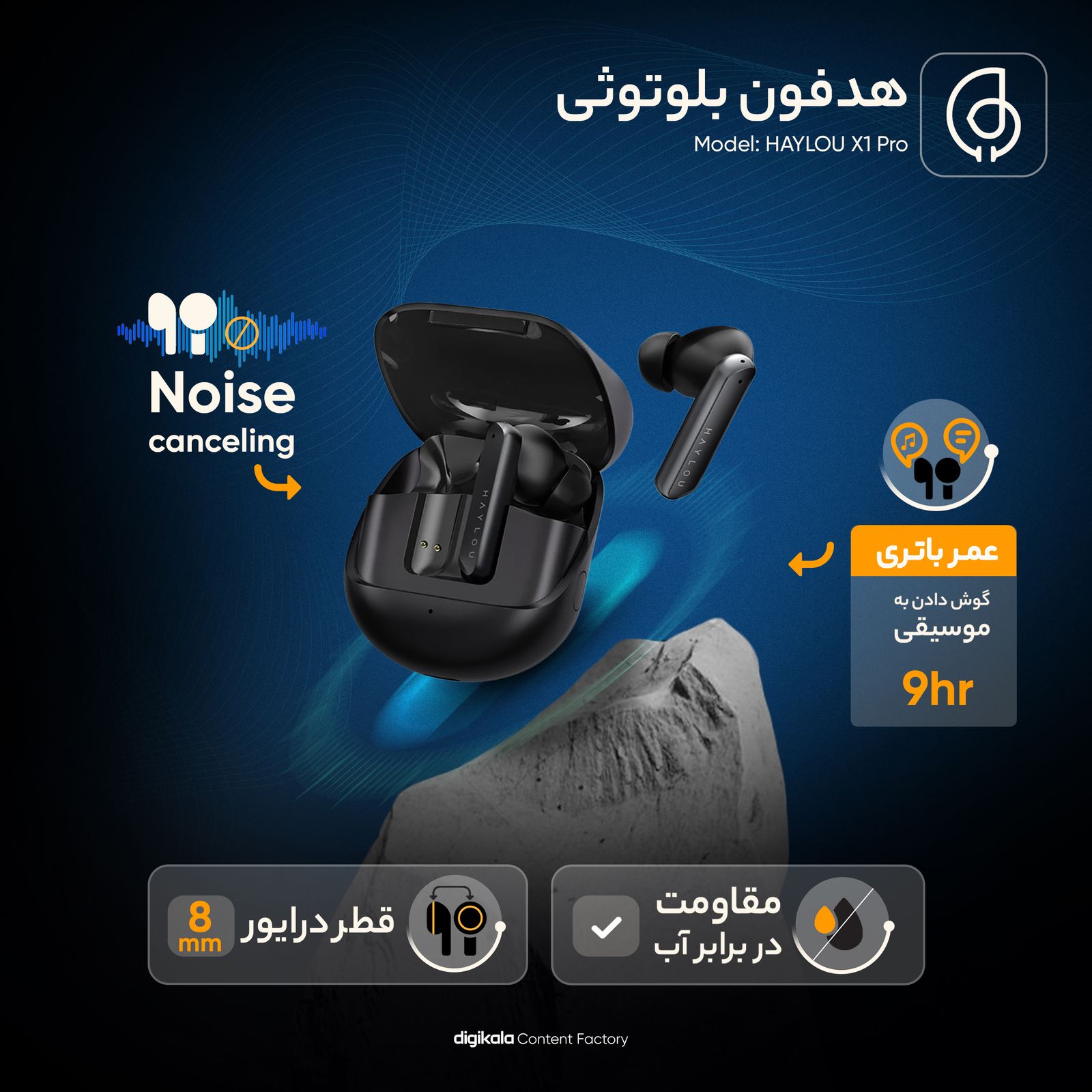 هدفون بلوتوثی هایلو مدل X1 pro -  - 9