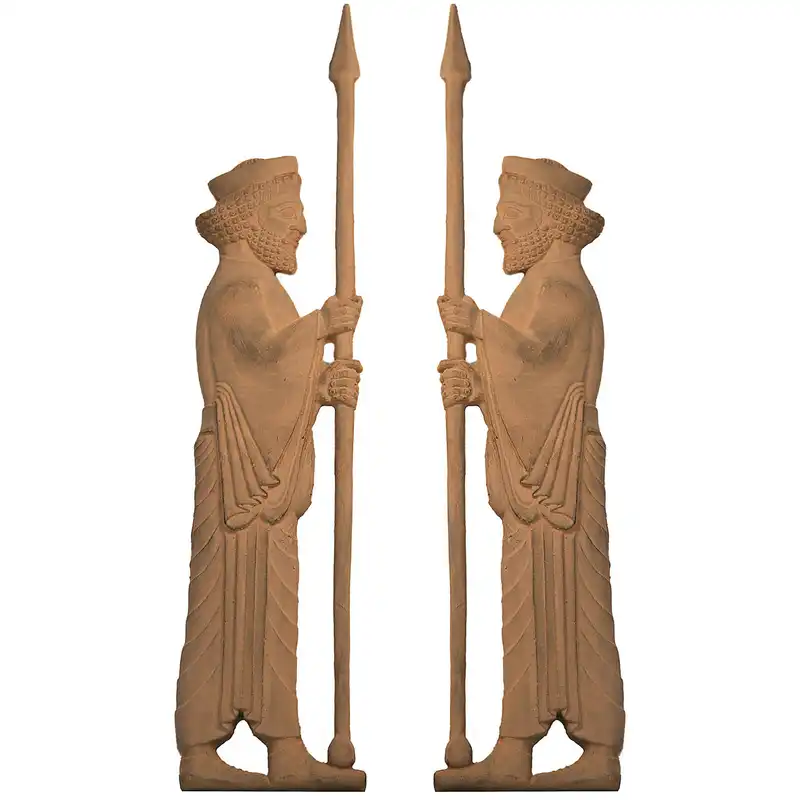 مجسمه تندیس و پیکره شهریار مدل سرباز هخامنشی کنسول کد MO1520 بسته 2 عددی