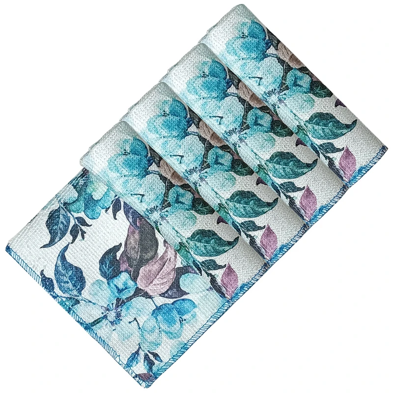 دستمال نظافت خودرو بی تی مدل رز آبی کد 25x254 بسته 4 عددی