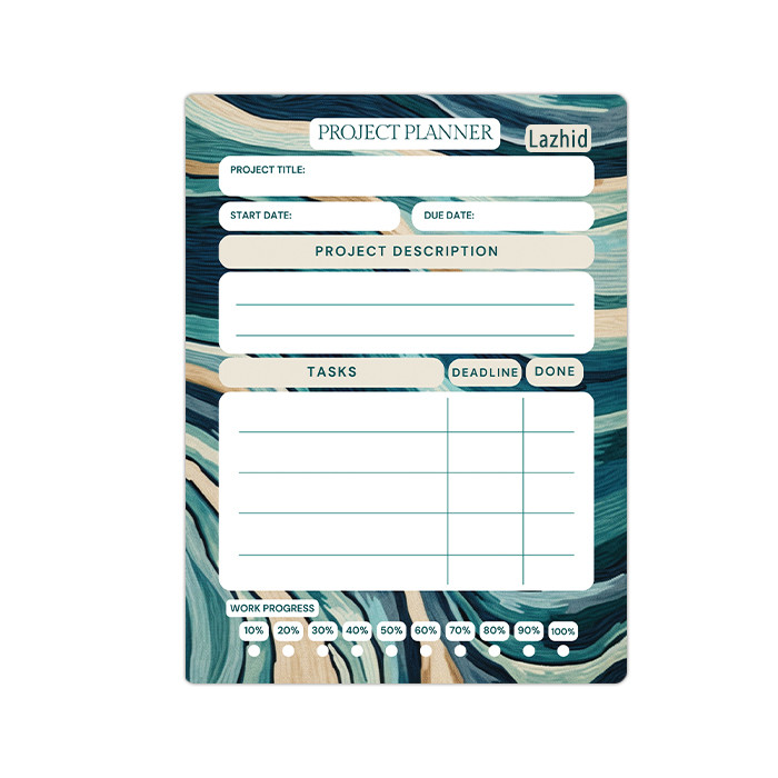 تخته وایت برد لاژید مدل برنامه ریزی پروژه سایز 14x18 سانتی متر