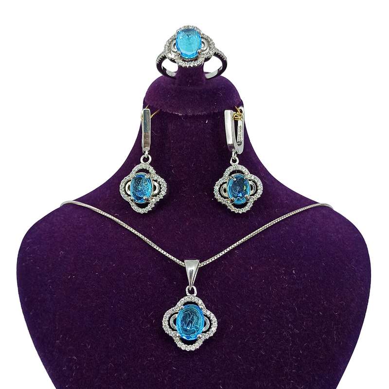 نیم ست نقره زنانه سلین کالا مدل توپاز ce-As222