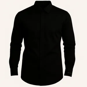 پیراهن آستین بلند یقه دکمه دار مردانه مدل اسلیم فیت