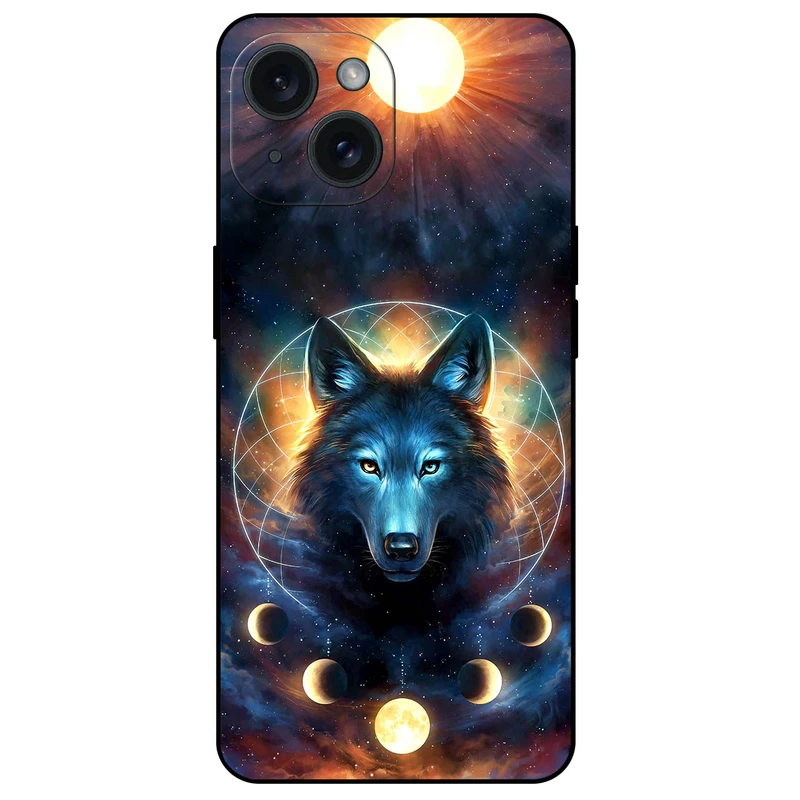 کاور مگافون طرح گرگ و ماه مدل 8006 مناسب برای گوشی موبایل اپل iPhone 15   