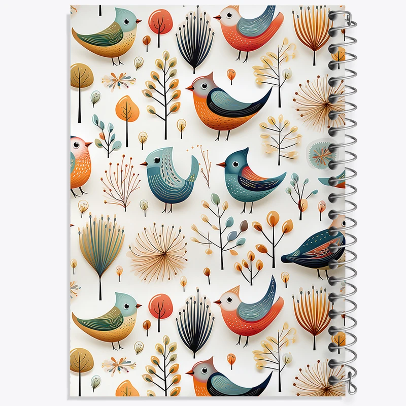 دفتر ژورنال نویسی 50 برگ خندالو مدل نقطه ای طرح پرنده کد N1145