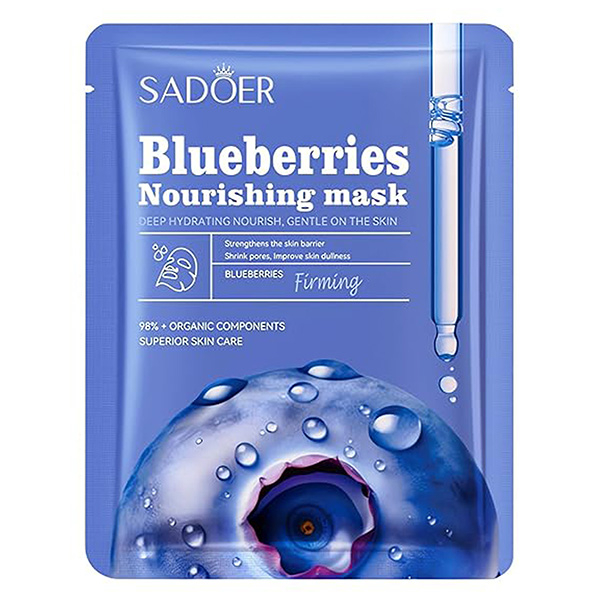 ماسک صورت سادور مدل بلوبری وزن 25 گرم بسته 6 عددی