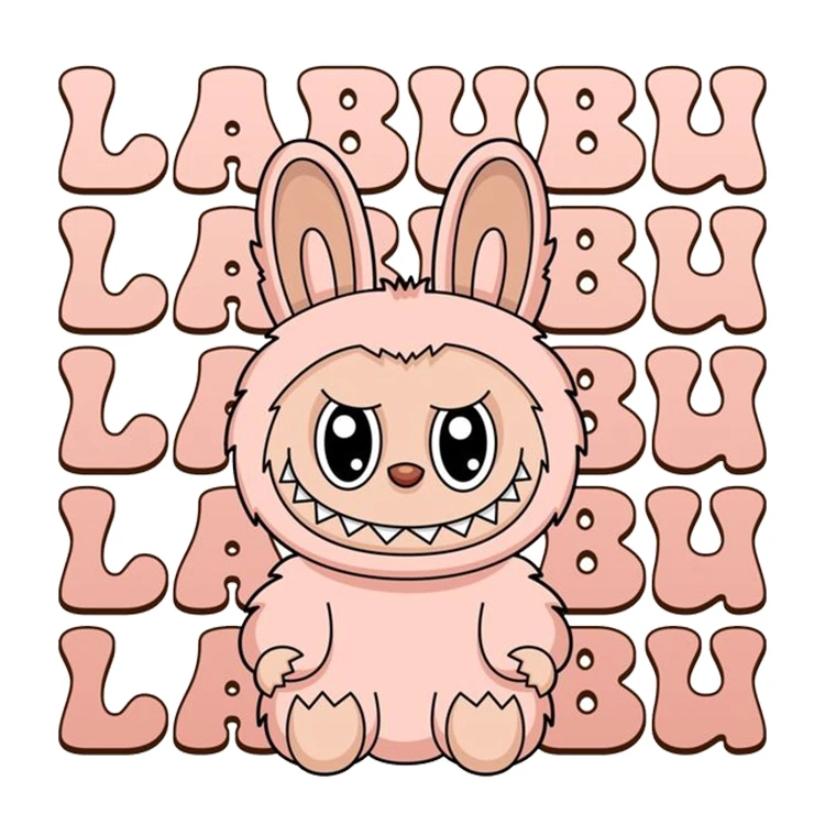 استیکر پارچه و لباس پاد آفرین مدل عروسک لبوبو Labubu کد S2030