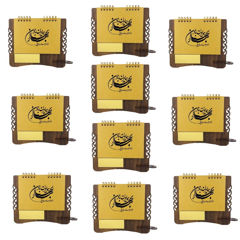 تقویم رومیزی سال 1405 مدل چوبین بسته 10 عددی