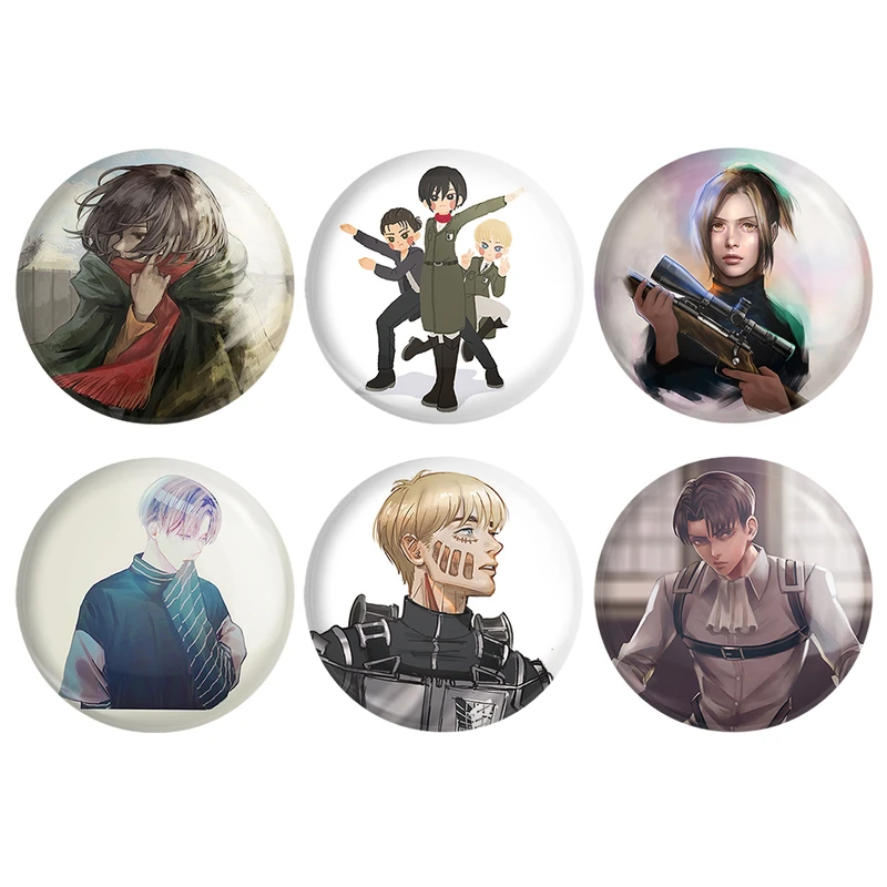 مگنت خندالو طرح انیمه اتک آن تایتان Attack on Titan کد 1051A مجموعه 6 عددی
