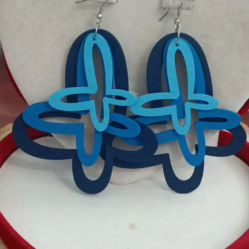 گوشواره زنانه مدل پروانه چوبی