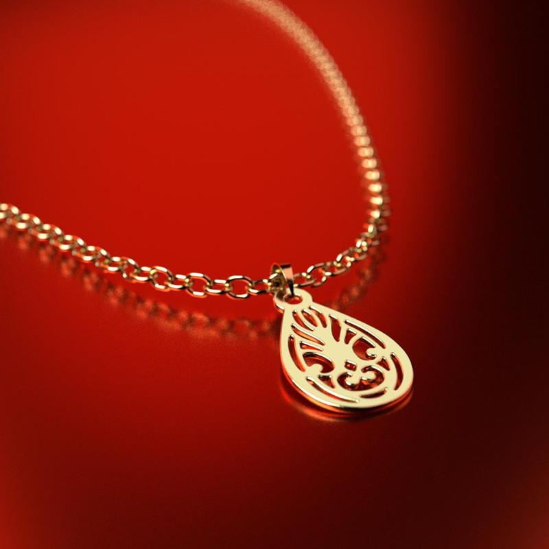 آویز گردنبند طلا 18 عیار زنانه مدوپد مدل اشک کد PA1-11013