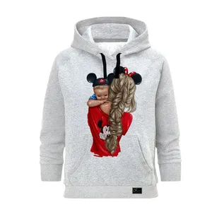 هودی زنانه مدل CUTE MOM کد J180 رنگ طوسی