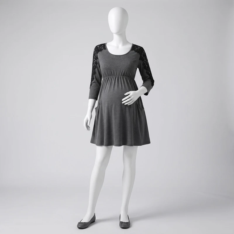 پیراهن بارداری یقه گرد سما مدل  Tunic Grye کد 2026