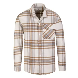 پیراهن آستین بلند مردانه کروم مدل چهارخانه پشمی 2220117