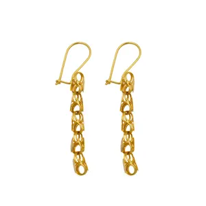 گوشواره طلا 18 عیار زنانه مدل آویز بیروتی