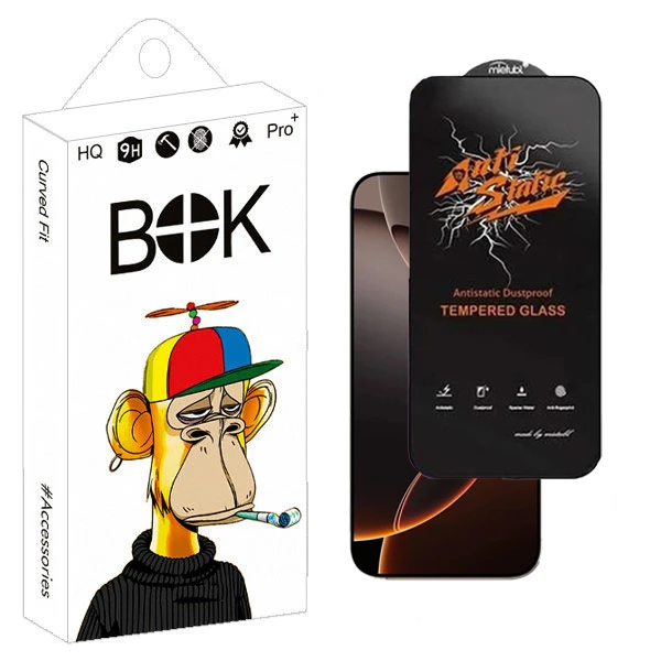 محافظ صفحه نمایش بوک مدل Antistatic Glavers مناسب برای گوشی موبایل اپل IPhone 16 Pro