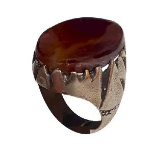 انگشتر نقره مردانه مدل عقیق یمن کلکسیونی AYK2319