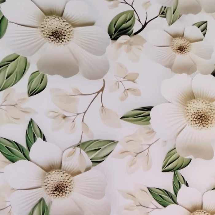 کاغذ کادو مدل گل درشت سفید بسته 5 عددی