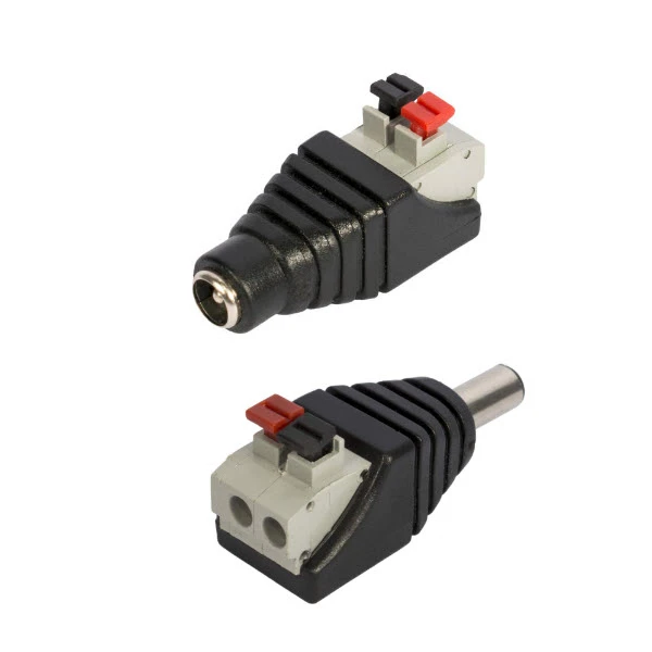 فیش تغذیه آداپتور مدل ترمینال دار کد 12v مجموعه دو عددی