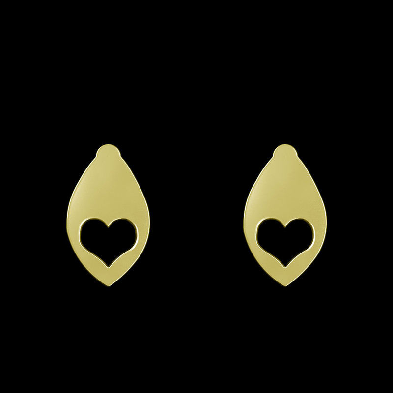 گوشواره طلا 18 عیار زنانه مدوپد مدل قلب کد GA1-13449