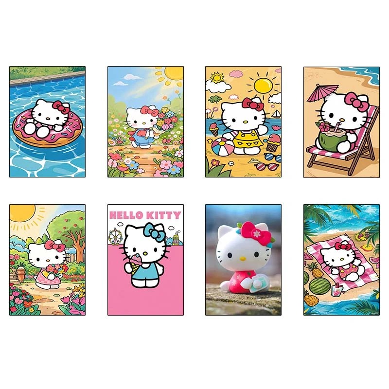 پوستر کارنيکا طرح هلو کیتی hello kitty کد 42211 مجموعه 8 عددی