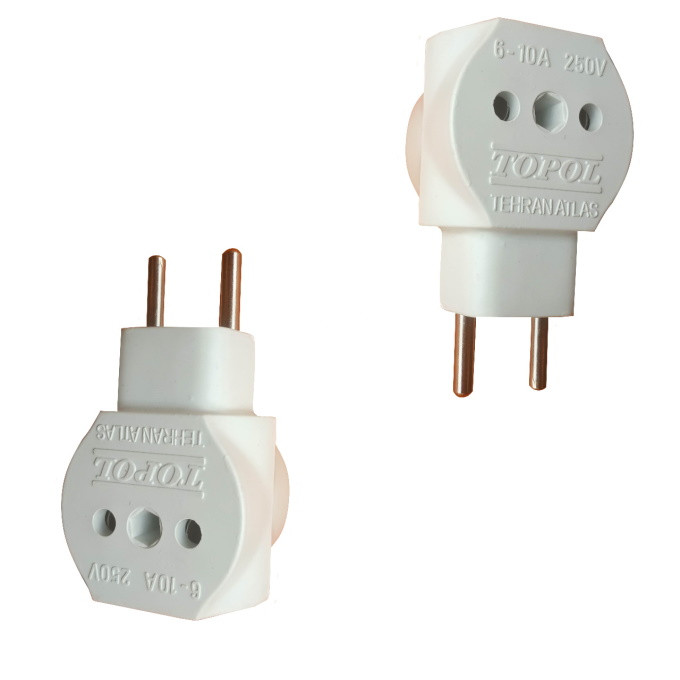 سه راهی برق توپول مدل 10A - 6 بسته 2 عددی