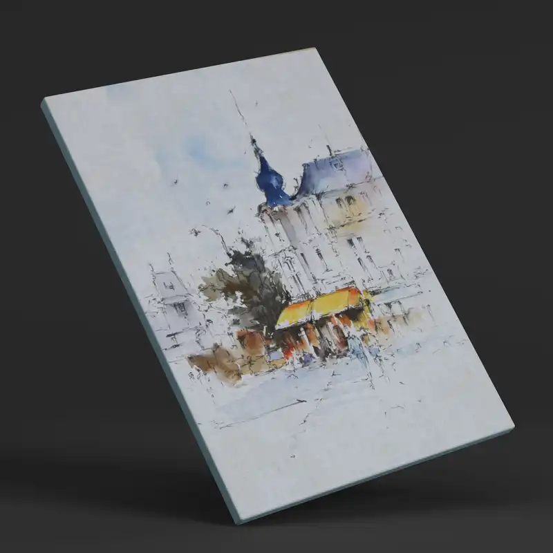 نقاشی آبرنگ طرح ابنیه کد 019