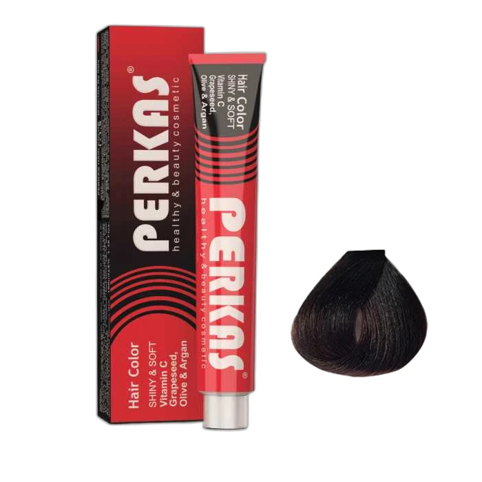 رنگ مو پرکاس شماره C3 حجم 100 میلی‌لیتر رنگ قهوه ای دودی متوسط