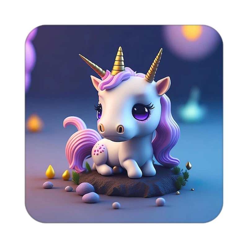 زیر لیوانی کاکتی طرح اسب تک شاخ و یونیکورن مدل mp33167