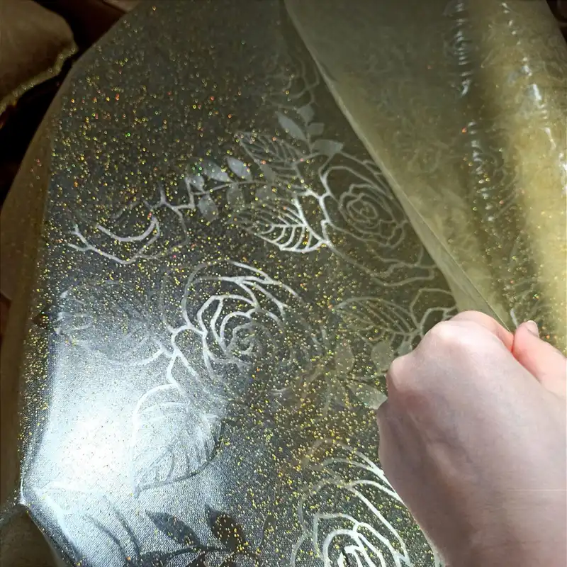 طلق رومیزی طرح رز فانتزی مدل ژله ای سایز 300×140 سانتی متر