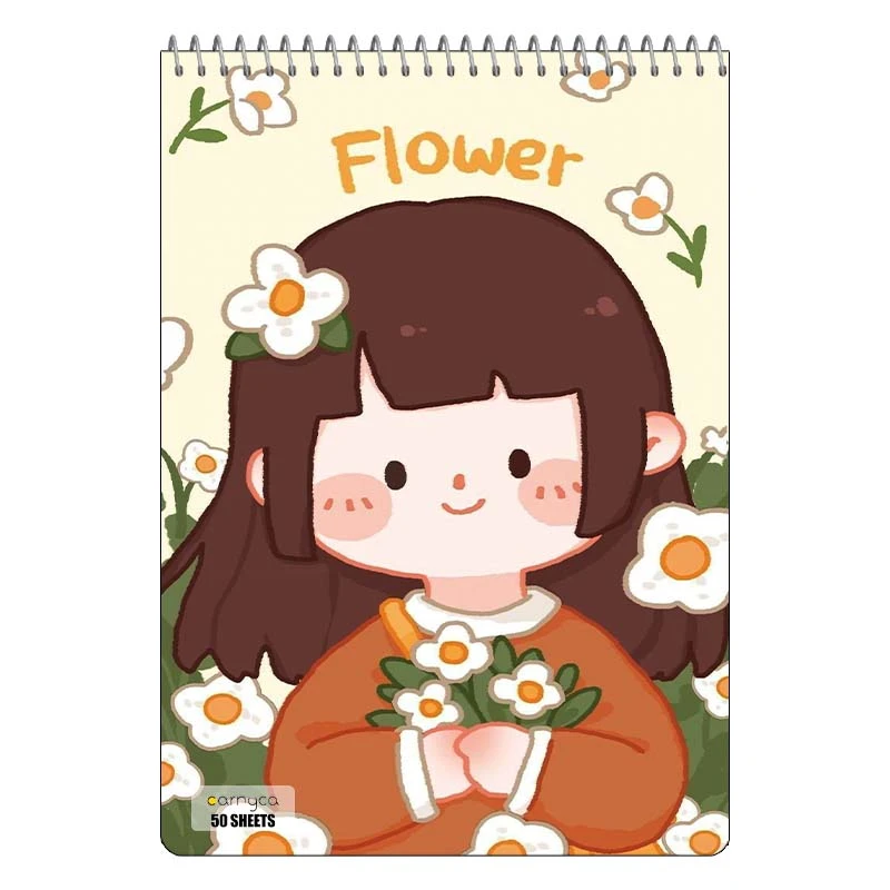 دفتر نقاشی 50 برگ سیمی کارنیکا طرح دختر خندون Smiling Girl کد 24447