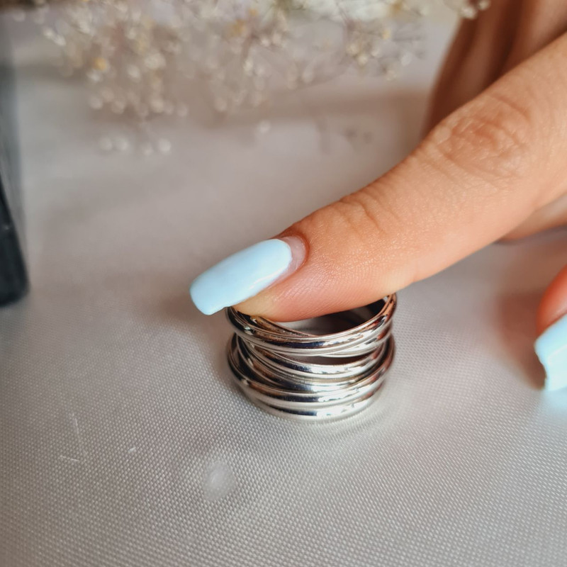 انگشتر زنانه مدل فنری سیلور درشت