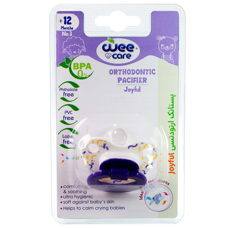 پستانک ارتودنسی وی کر مدل دسته دار مات چاپدار joyful  کد P123