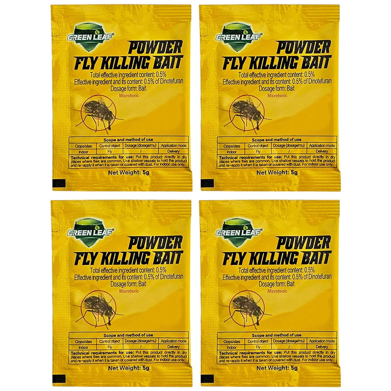 پودر مگس کش و پشه کش گرین لیف مدل GL06202 وزن 5 گرم بسته 4 عددی